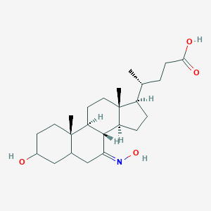 molecular formula C24H39NO4 B236777 3-Hydroxy-7-(hydroxyimino)cholanic acid CAS No. 131204-64-3