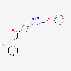 molecular formula C21H21BrN4O2 B2367772 3-(2-bromophenyl)-1-(3-(4-(phenoxymethyl)-1H-1,2,3-triazol-1-yl)azetidin-1-yl)propan-1-one CAS No. 2034248-42-3