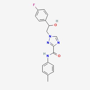 molecular formula C18H17FN4O2 B2367775 1-[2-(4-fluorophenyl)-2-hydroxyethyl]-N-(4-methylphenyl)-1H-1,2,4-triazole-3-carboxamide CAS No. 2108823-31-8