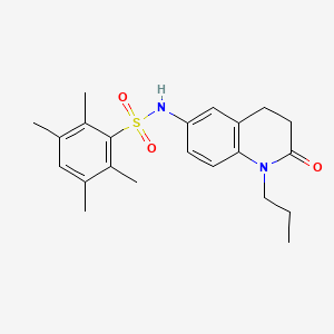 molecular formula C22H28N2O3S B2367781 2,3,5,6-四甲基-N-(2-氧代-1-丙基-1,2,3,4-四氢喹啉-6-基)苯磺酰胺 CAS No. 951572-82-0