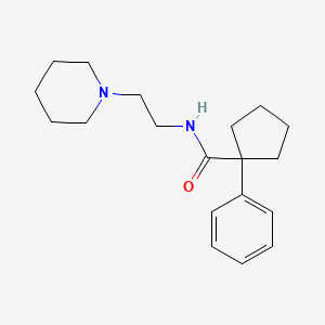 molecular formula C19H28N2O B2367783 （苯基环戊基）-N-(2-哌啶基乙基）甲酰胺 CAS No. 1024183-04-7