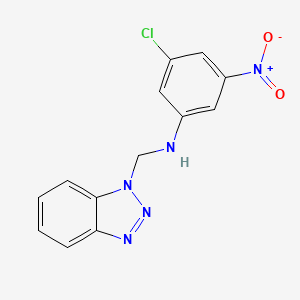 molecular formula C13H10ClN5O2 B2367784 N-(1H-benzotriazol-1-ylmethyl)-3-chloro-5-nitroaniline CAS No. 438538-72-8