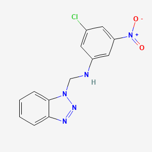 molecular formula C13H10ClN5O2 B2367784 N-(1H-ベンゾトリアゾール-1-イルメチル)-3-クロロ-5-ニトロアニリン CAS No. 438538-72-8