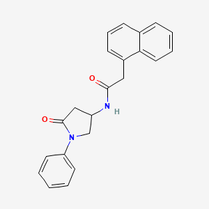 molecular formula C22H20N2O2 B2367798 2-(naphthalen-1-yl)-N-(5-oxo-1-phenylpyrrolidin-3-yl)acetamide CAS No. 896362-87-1