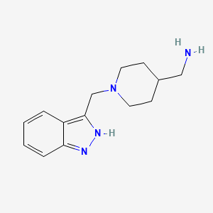 molecular formula C14H20N4 B2367800 [1-(1H-indazol-3-ylmethyl)-4-piperidyl]methanamine CAS No. 1708379-91-2
