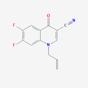 molecular formula C13H8F2N2O B2367803 6,7-二氟-4-氧代-1-丙-2-烯基喹啉-3-腈 CAS No. 1359864-84-8