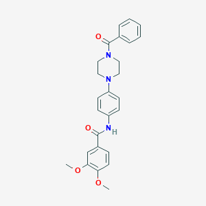 molecular formula C26H27N3O4 B236781 N-[4-(4-benzoyl-1-piperazinyl)phenyl]-3,4-dimethoxybenzamide 