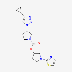 1-(thiazol-2-yl)pyrrolidin-3-yl 3-(4-cyclopropyl-1H-1,2,3-triazol-1-yl)pyrrolidine-1-carboxylate