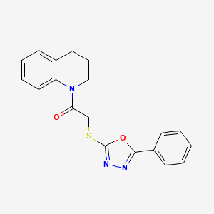 molecular formula C19H17N3O2S B2367833 1-(3,4-二氢喹啉-1(2H)-基)-2-((5-苯基-1,3,4-恶二唑-2-基)硫代)乙酮 CAS No. 484694-56-6