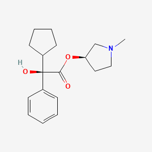 molecular formula C18H25NO3 B2367838 (R)-(R)-1-甲基吡咯烷-3-基 2-环戊基-2-羟基-2-苯乙酸酯 CAS No. 616866-21-8