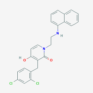 molecular formula C24H20Cl2N2O2 B2367847 3-(2,4-dichlorobenzyl)-4-hydroxy-1-[2-(1-naphthylamino)ethyl]-2(1H)-pyridinone CAS No. 478063-83-1