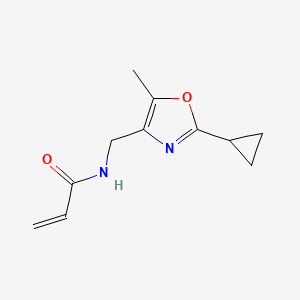 molecular formula C11H14N2O2 B2367851 N-[(2-Cyclopropyl-5-methyl-1,3-oxazol-4-yl)methyl]prop-2-enamide CAS No. 2411278-71-0