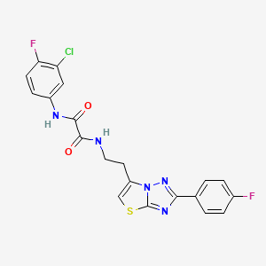 N1-(3-chloro-4-fluorophenyl)-N2-(2-(2-(4-fluorophenyl)thiazolo[3,2-b][1,2,4]triazol-6-yl)ethyl)oxalamide