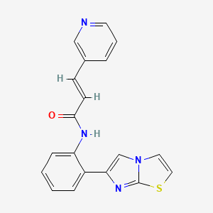 molecular formula C19H14N4OS B2367854 (E)-N-(2-(咪唑并[2,1-b]噻唑-6-基)苯基)-3-(吡啶-3-基)丙烯酰胺 CAS No. 1706484-66-3