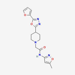 2-(4-(5-(furan-2-yl)-1,3,4-oxadiazol-2-yl)piperidin-1-yl)-N-(5-methylisoxazol-3-yl)acetamide