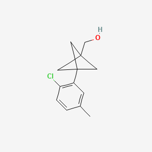 molecular formula C13H15ClO B2367866 [3-(2-Chloro-5-methylphenyl)-1-bicyclo[1.1.1]pentanyl]methanol CAS No. 2287268-82-8
