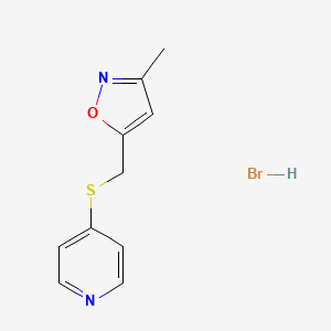 molecular formula C10H11BrN2OS B2367868 3-Methyl-5-((pyridin-4-ylthio)methyl)isoxazole hydrobromide CAS No. 2309214-77-3