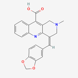 molecular formula C22H18N2O4 B2367872 (4Z)-4-(1,3-benzodioxol-5-ylmethylidene)-2-methyl-1,3-dihydrobenzo[b][1,6]naphthyridine-10-carboxylic acid CAS No. 519049-44-6