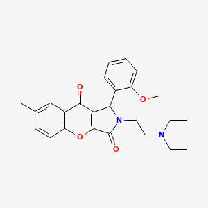molecular formula C25H28N2O4 B2367878 2-(2-(Diethylamino)ethyl)-1-(2-methoxyphenyl)-7-methyl-1,2-dihydrochromeno[2,3-c]pyrrole-3,9-dione CAS No. 893354-23-9
