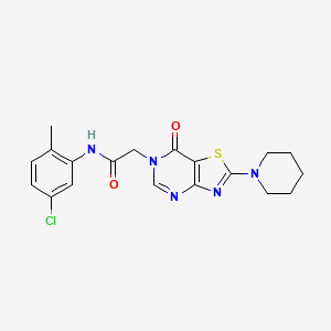 molecular formula C19H20ClN5O2S B2367884 N-(5-chloro-2-methylphenyl)-2-[7-oxo-2-(piperidin-1-yl)[1,3]thiazolo[4,5-d]pyrimidin-6(7H)-yl]acetamide CAS No. 1224011-25-9