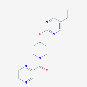 molecular formula C16H19N5O2 B2367897 [4-(5-Ethylpyrimidin-2-yl)oxypiperidin-1-yl]-pyrazin-2-ylmethanone CAS No. 2380086-82-6