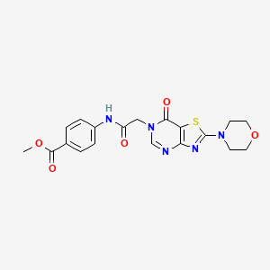 molecular formula C19H19N5O5S B2367900 4-(2-(2-吗啉代-7-氧代噻唑并[4,5-d]嘧啶-6(7H)-基)乙酰氨基)苯甲酸甲酯 CAS No. 1223941-79-4