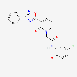 molecular formula C22H17ClN4O4 B2367901 N-(5-chloro-2-methoxyphenyl)-2-[2-oxo-3-(3-phenyl-1,2,4-oxadiazol-5-yl)pyridin-1(2H)-yl]acetamide CAS No. 1105200-47-2