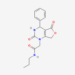 molecular formula C17H19N3O4 B2367903 2-(2,5-dioxo-4-phenyl-3,4,5,7-tetrahydrofuro[3,4-d]pyrimidin-1(2H)-yl)-N-propylacetamide CAS No. 1775448-11-7