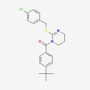 molecular formula C22H25ClN2OS B2367909 [4-(叔丁基)苯基][2-[(4-氯苄基)硫基]-5,6-二氢-1(4H)-嘧啶基]甲酮 CAS No. 866153-36-8