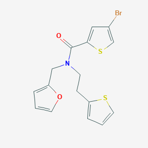 molecular formula C16H14BrNO2S2 B2367917 4-bromo-N-(furan-2-ylmethyl)-N-(2-(thiophen-2-yl)ethyl)thiophene-2-carboxamide CAS No. 1797075-79-6