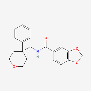 N-[(4-phenyloxan-4-yl)methyl]-1,3-benzodioxole-5-carboxamide