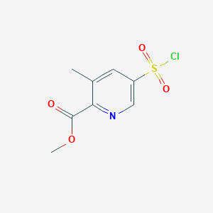 molecular formula C8H8ClNO4S B2367922 Methyl 5-chlorosulfonyl-3-methylpyridine-2-carboxylate CAS No. 2248339-67-3