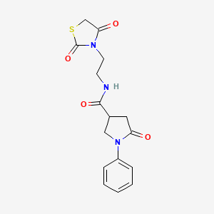 N-[2-(2,4-dioxo-1,3-thiazolidin-3-yl)ethyl]-5-oxo-1-phenylpyrrolidine-3-carboxamide