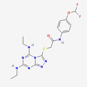 2-[[5,7-bis(ethylamino)-[1,2,4]triazolo[4,3-a][1,3,5]triazin-3-yl]sulfanyl]-N-[4-(difluoromethoxy)phenyl]acetamide