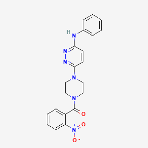 molecular formula C21H20N6O3 B2367925 [4-(6-苯胺基吡哒嗪-3-基)哌嗪-1-基]-(2-硝基苯基)甲苯酮 CAS No. 886895-66-5