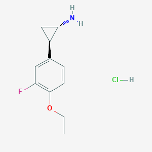 molecular formula C11H15ClFNO B2367929 (1S,2R)-rel-2-(4-ethoxy-3-fluorophenyl)cyclopropan-1-amine hydrochloride CAS No. 2055841-15-9