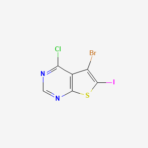 molecular formula C6HBrClIN2S B2367941 5-Bromo-4-chloro-6-iodothieno[2,3-d]pyrimidine CAS No. 1799610-89-1