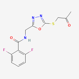 molecular formula C13H11F2N3O3S B2367944 2,6-difluoro-N-[[5-(2-oxopropylsulfanyl)-1,3,4-oxadiazol-2-yl]methyl]benzamide CAS No. 941985-57-5