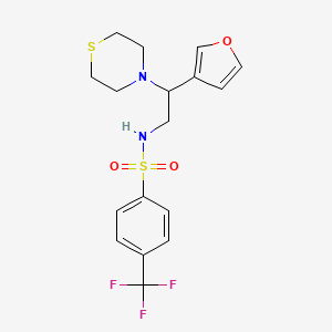 molecular formula C17H19F3N2O3S2 B2367946 N-(2-(呋喃-3-基)-2-硫代吗啉乙基)-4-(三氟甲基)苯磺酰胺 CAS No. 2034547-20-9