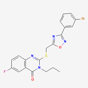 2-(((3-(3-bromophenyl)-1,2,4-oxadiazol-5-yl)methyl)thio)-6-fluoro-3-propylquinazolin-4(3H)-one