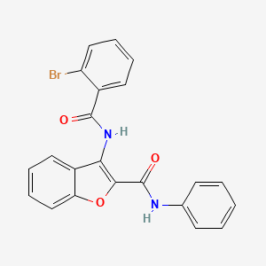 molecular formula C22H15BrN2O3 B2367963 3-(2-bromobenzamido)-N-phenylbenzofuran-2-carboxamide CAS No. 887886-29-5