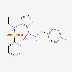 molecular formula C20H19FN2O3S2 B2367964 3-(N-ethylphenylsulfonamido)-N-(4-fluorobenzyl)thiophene-2-carboxamide CAS No. 1251681-66-9