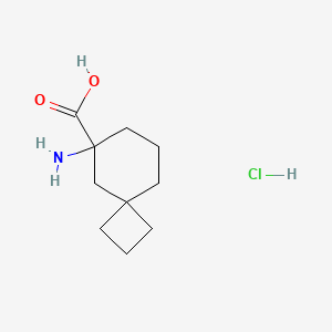 molecular formula C10H18ClNO2 B2367968 8-氨基螺[3.5]壬烷-8-羧酸；盐酸盐 CAS No. 2361643-82-3