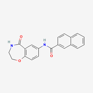 molecular formula C20H16N2O3 B2367971 N-(5-oxo-2,3,4,5-tetrahydrobenzo[f][1,4]oxazepin-7-yl)-2-naphthamide CAS No. 922027-16-5