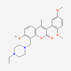 3-(2,5-dimethoxyphenyl)-8-((4-ethylpiperazin-1-yl)methyl)-7-hydroxy-4-methyl-2H-chromen-2-one