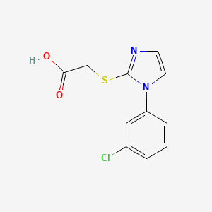 molecular formula C11H9ClN2O2S B2367976 2-{[1-(3-chlorophenyl)-1H-imidazol-2-yl]sulfanyl}acetic acid CAS No. 851721-96-5