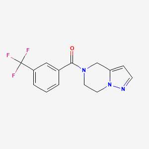 molecular formula C14H12F3N3O B2367980 (6,7-二氢吡唑并[1,5-a]吡嗪-5(4H)-基)(3-(三氟甲基)苯基)甲苯酮 CAS No. 2034592-23-7