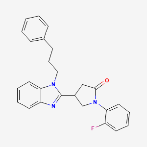 molecular formula C26H24FN3O B2367990 1-(2-fluorophenyl)-4-[1-(3-phenylpropyl)-1H-benzimidazol-2-yl]pyrrolidin-2-one CAS No. 847396-19-4