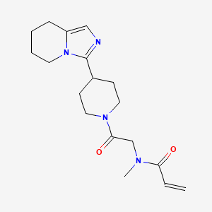 molecular formula C18H26N4O2 B2367991 N-Methyl-N-[2-oxo-2-[4-(5,6,7,8-tetrahydroimidazo[1,5-a]pyridin-3-yl)piperidin-1-yl]ethyl]prop-2-enamide CAS No. 2199867-94-0