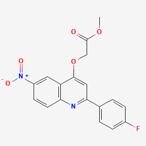 molecular formula C18H13FN2O5 B2367998 Methyl {[2-(4-fluorophenyl)-6-nitroquinolin-4-yl]oxy}acetate CAS No. 1029791-48-7